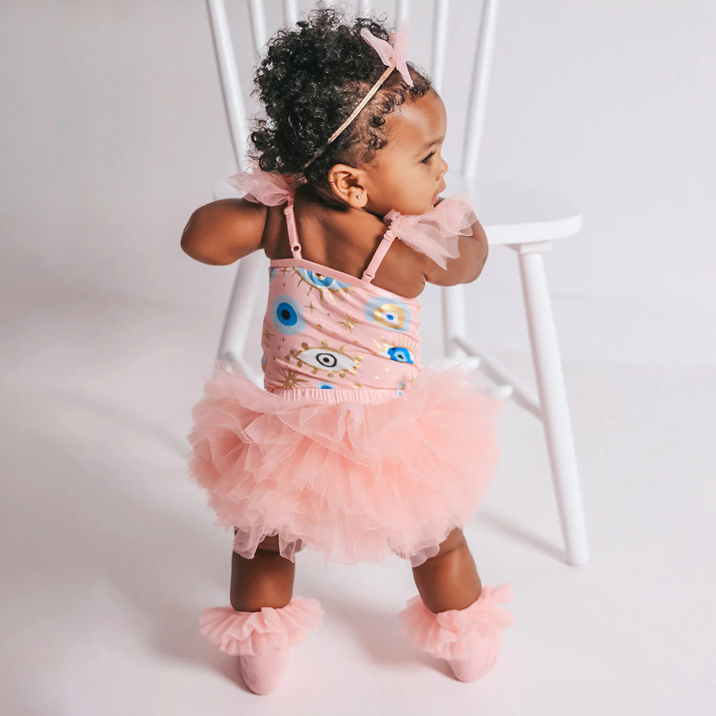 Solid Tulle Pink Toddler Ruffled Tulle Bummies | Starry Pink | Posh Peanut