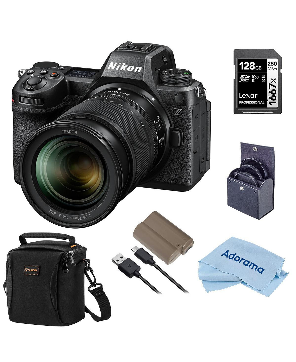 Nikon Z6III Mirrorless Camera with Nikkor Z 24-70mm f/4 S Lens, Bundle with Filter Kit, 128GB Memory Card, Battery, Bag, Cleaning Cloth - Black | Macy's