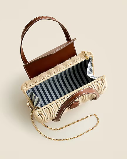 Small rattan top-handle bag | J. Crew US