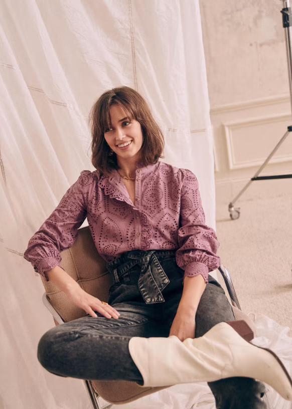 Chloé Shirt - Wisteria - Organic Cotton - Sézane | Sezane Paris