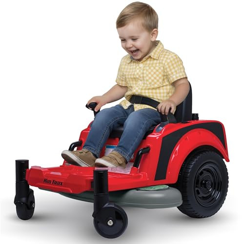 Kid Trax 12V Zero Turn Lawn Mower Jr. Ride on Toy - Riding Lawn Mower, Outdoor Toys, Kids Electric Car, Tractor Toy, Dual Handle, Twist and Turn, Speed to 2.5 MPH, Max Weight of 66lbs, Age 2-5, Red | Amazon (US)