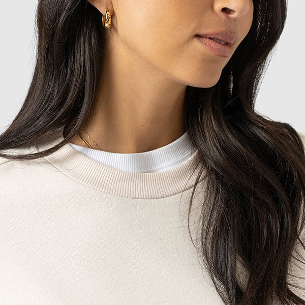 Victory Sweatshirt - Cream - Black Stripe | Saint + Sofia