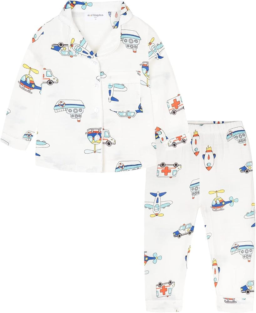 Mud Kingdom Boutique Girls Boys Pajamas Set Collared Long Sleeve Sleepwear | Amazon (US)