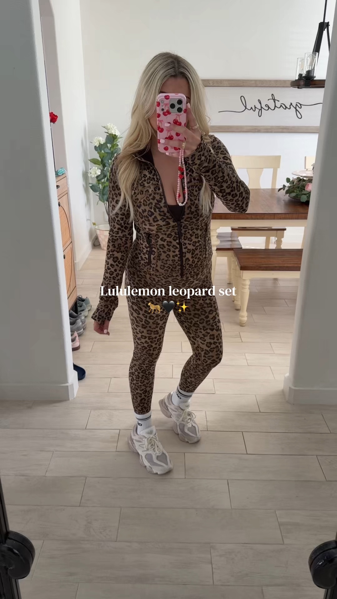@lululemon leopard set
Define jacket 6
Align leggings 
New balance tts

#LTKootd