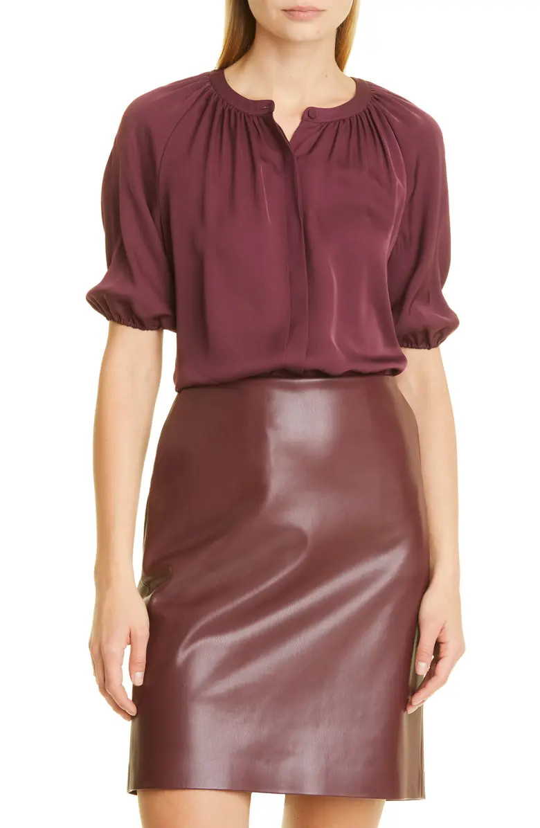 Romantic Elbow Sleeve Silk BlouseTHEORY | Nordstrom