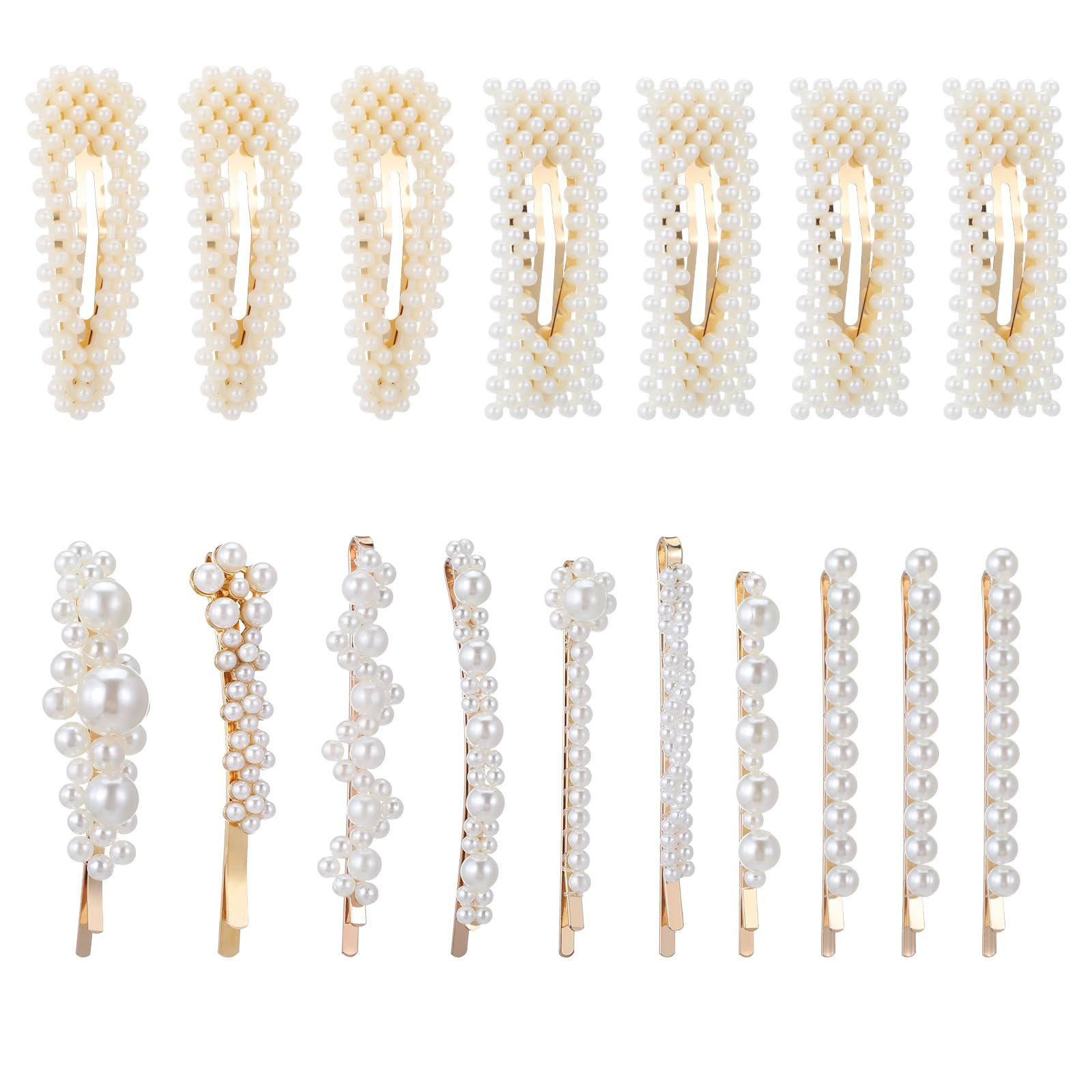 18pcs Sweet Pearl Hair Pins Pearl Hair Clips French Hand-Made Large Hair Clips Pearl Hair Accesso... | Amazon (US)