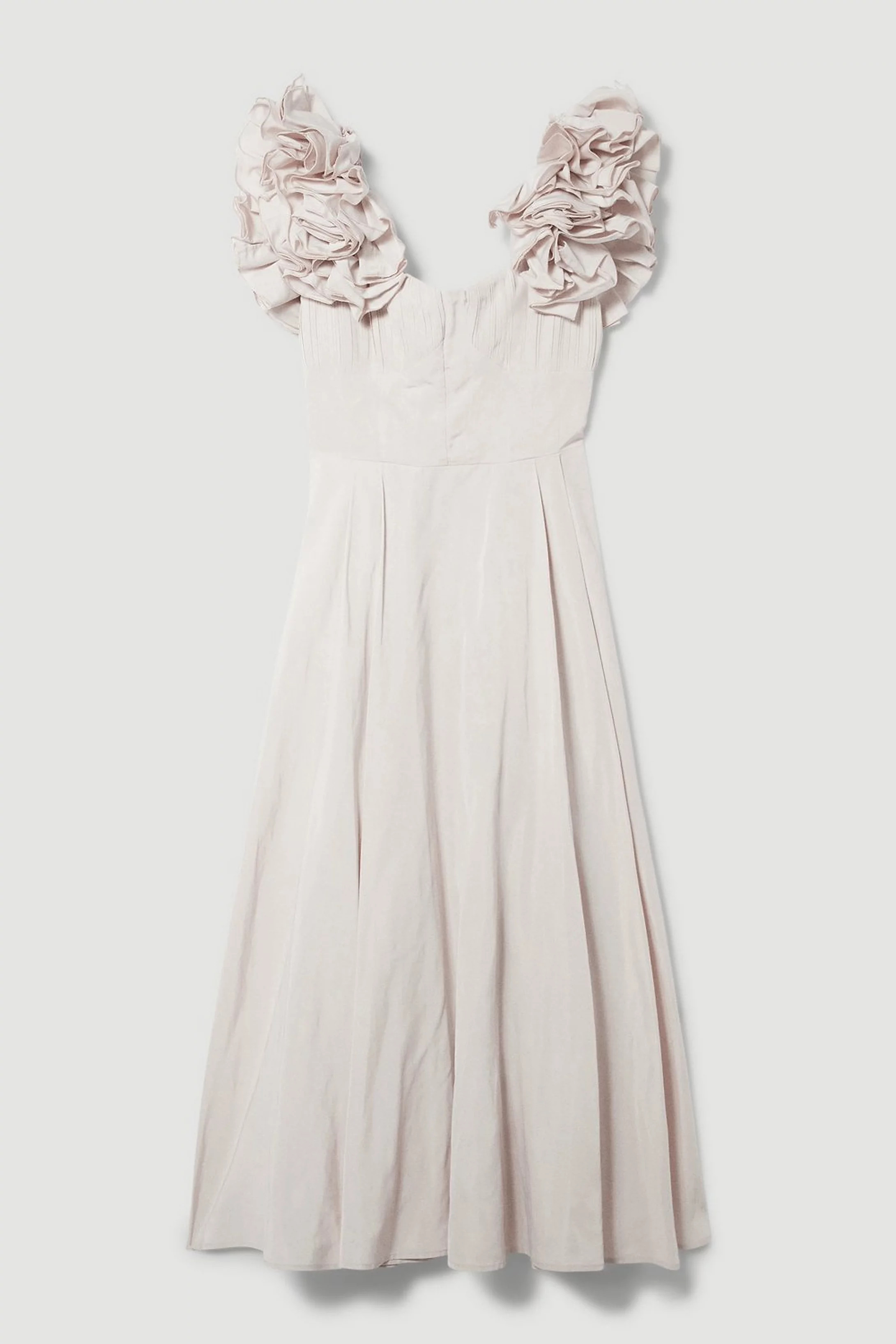 Lydia Millen Petite Taffeta Ruffle Woven Midi Dress | Karen Millen UK + IE + DE + NL