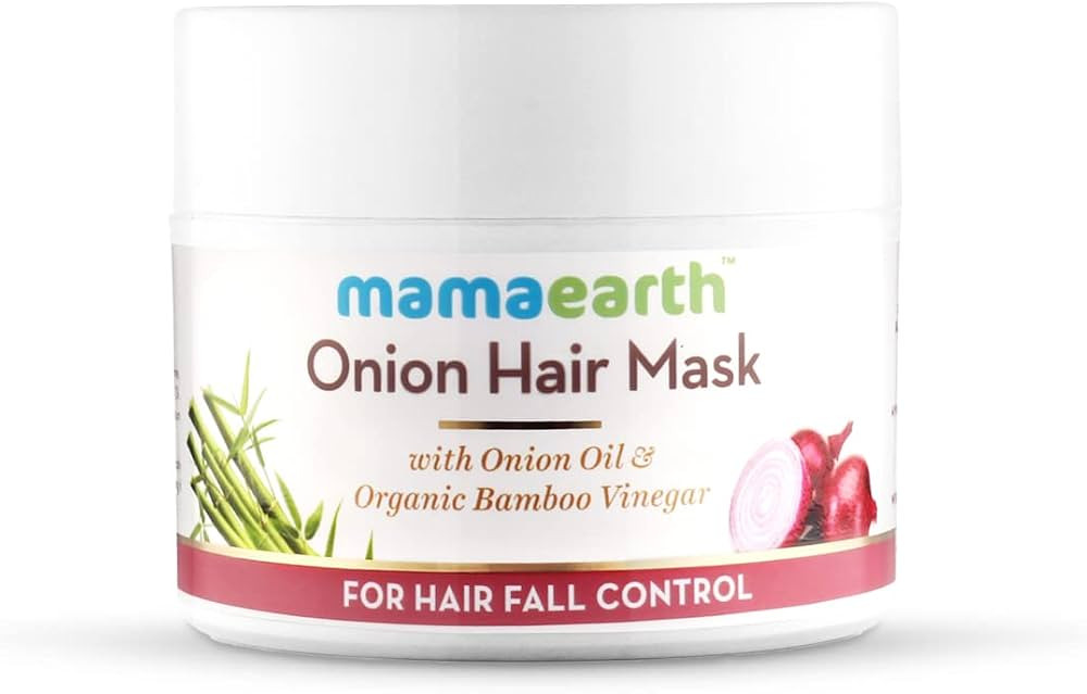 Mamaearth Onion Oil Hair Mask with Organic Bamboo Vinegar | Controls Hair Fall & Damage | Strengt... | Amazon (US)