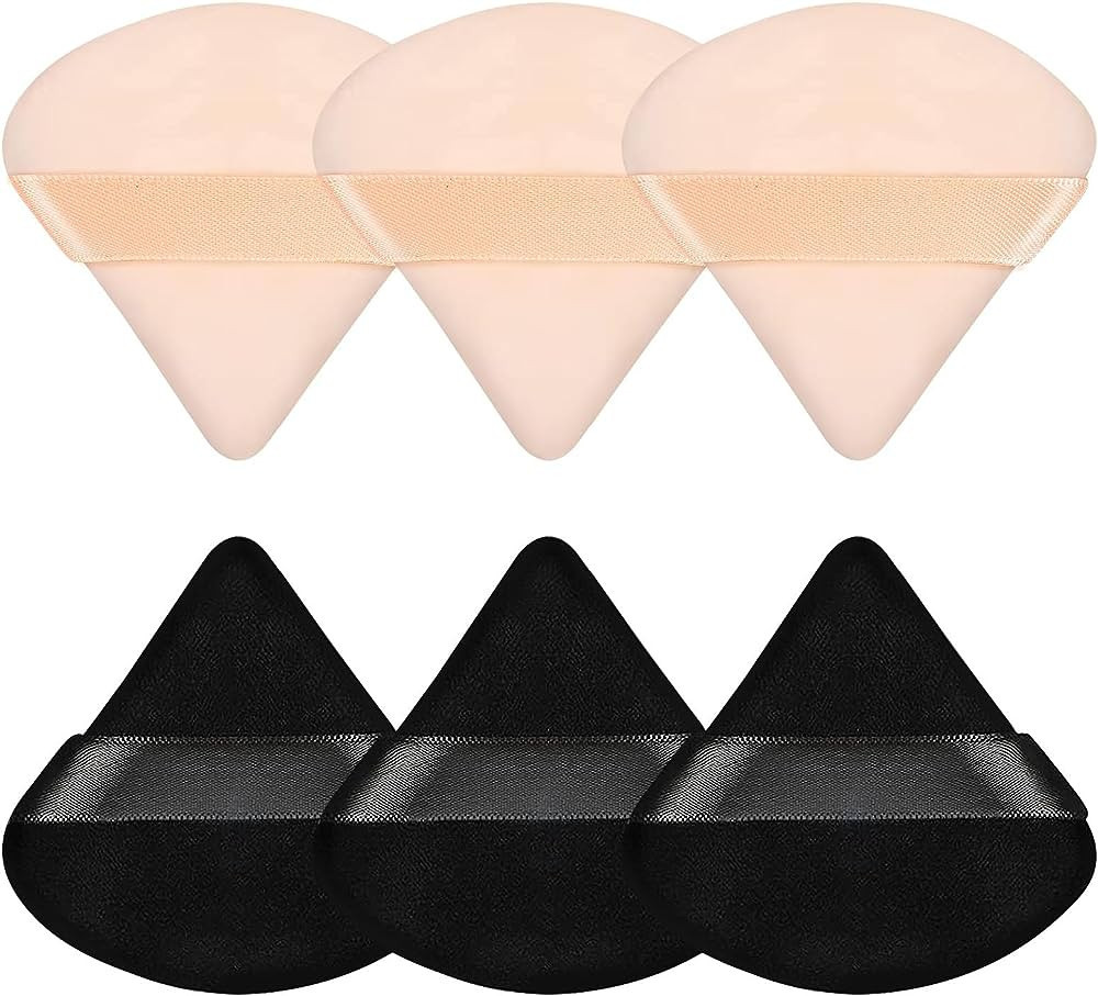 Pimoys 6 Pieces Powder Puff Face Triangle Makeup Sponge Soft Velour Puffs for Loose Powder Beauty... | Amazon (US)
