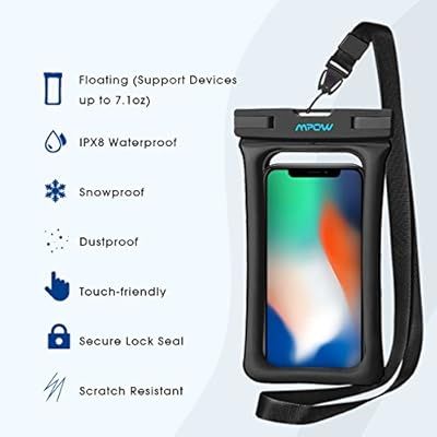 Mpow Waterproof Phone Pouch Floating, IPX8 Universal Waterproof Case Underwater Dry Bag Compatibl... | Amazon (US)