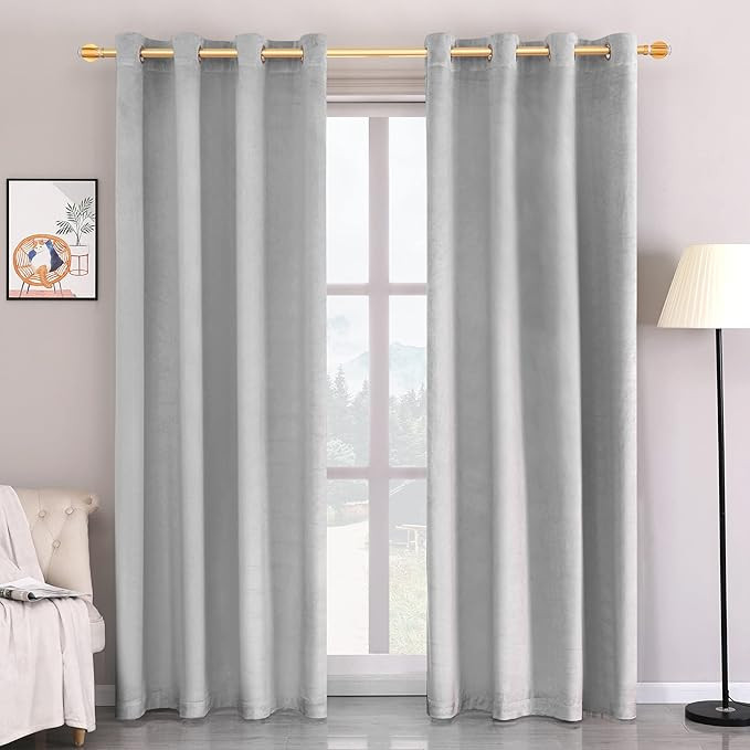 Super Soft Luxury Velvet Curtains for Living Room Light Blocking Velvet Curtain Panels Privacy Gr... | Amazon (US)