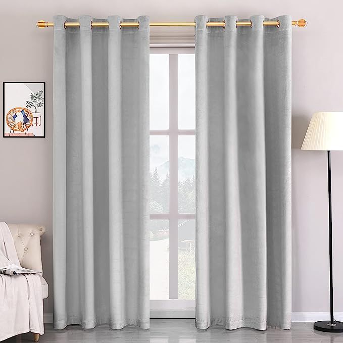 Super Soft Luxury Velvet Curtains for Living Room Light Blocking Velvet Curtain Panels Privacy Gr... | Amazon (US)