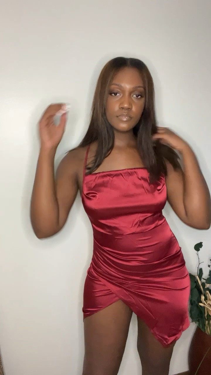 Satin split dress ! 

#LTKunder50 #LTKsalealert #LTKstyletip