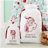 Retro Santa Personalized Canvas Santa Sack - Small | Personalization Mall