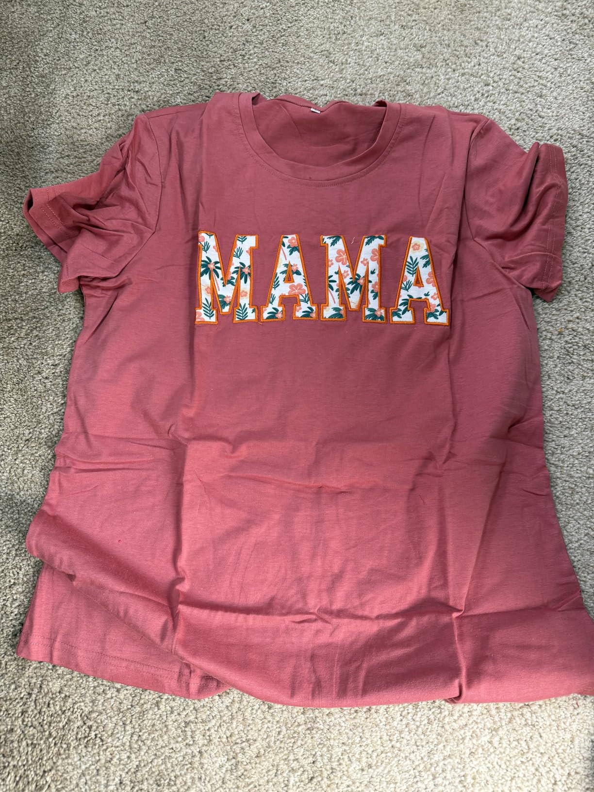 Mama Shirts for Women Mama Floral Embroidered Graphic Tees Funny Mom Gifts Mom Life Casual Short ... | Amazon (US)