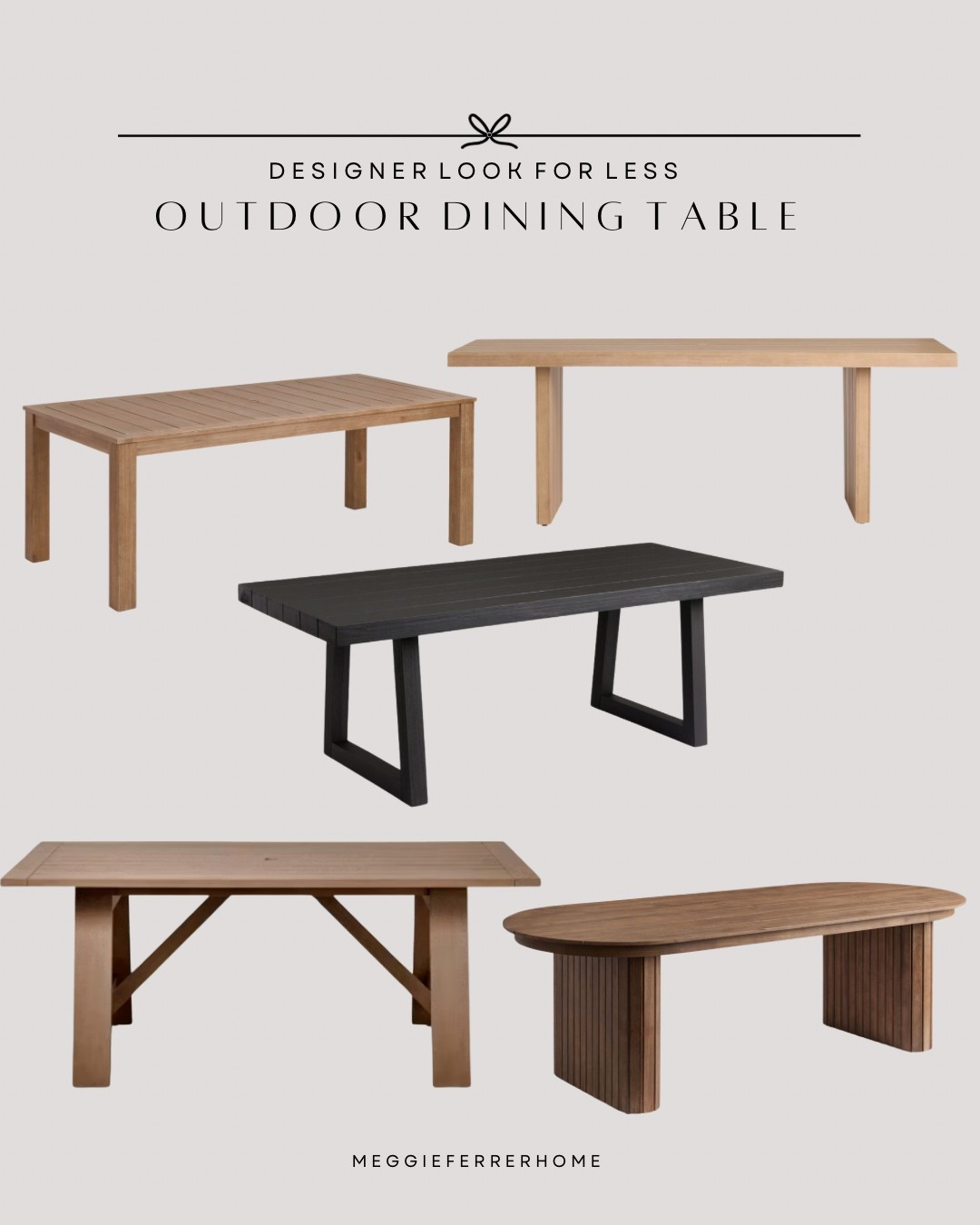 Designer outdoor dining tables… without the designer price tag!
Rounded up a few look-for-less favorites that bring the same modern, high-end style to your backyard without breaking the budget. Perfect for summer hosting, dining al fresco, or just elevating your outdoor setup.

Scroll to shop them all + save this post for later!

#OutdoorDining #OutdoorTable #LookForLess #OutdoorLiving #BackyardGoals #MeggieFerrerHome #LTKhome #LTKoutdoor #BudgetFriendlyFinds #HomeStyleOnABudget

#LTKHome #LTKSeasonal #LTKSaleAlert