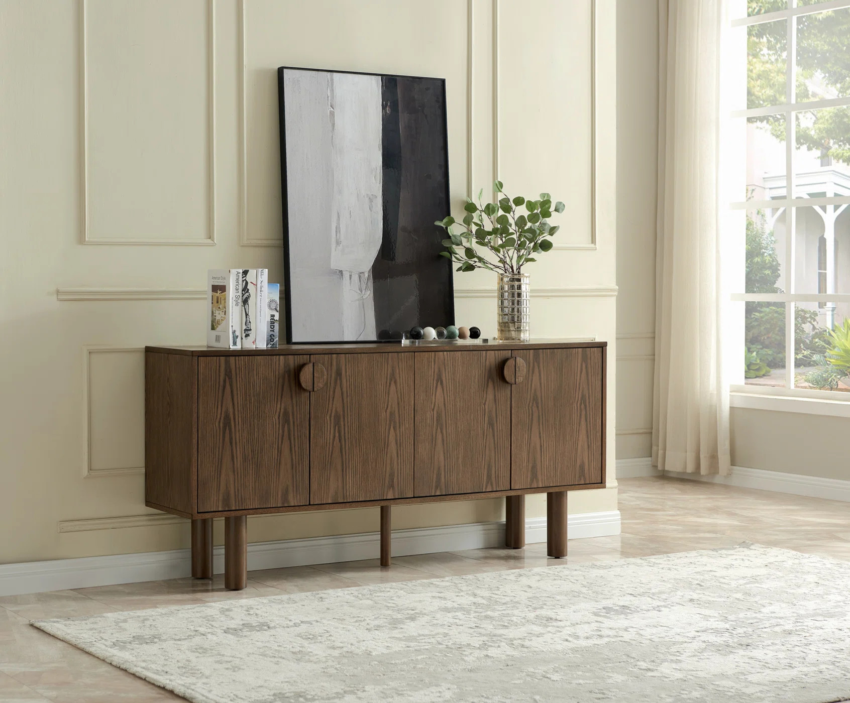 67.5" Accent Cabinet, Walnut Color TV Stand, Buffet Cabinet With Storage, Sideboard Cabinet | Wayfair North America