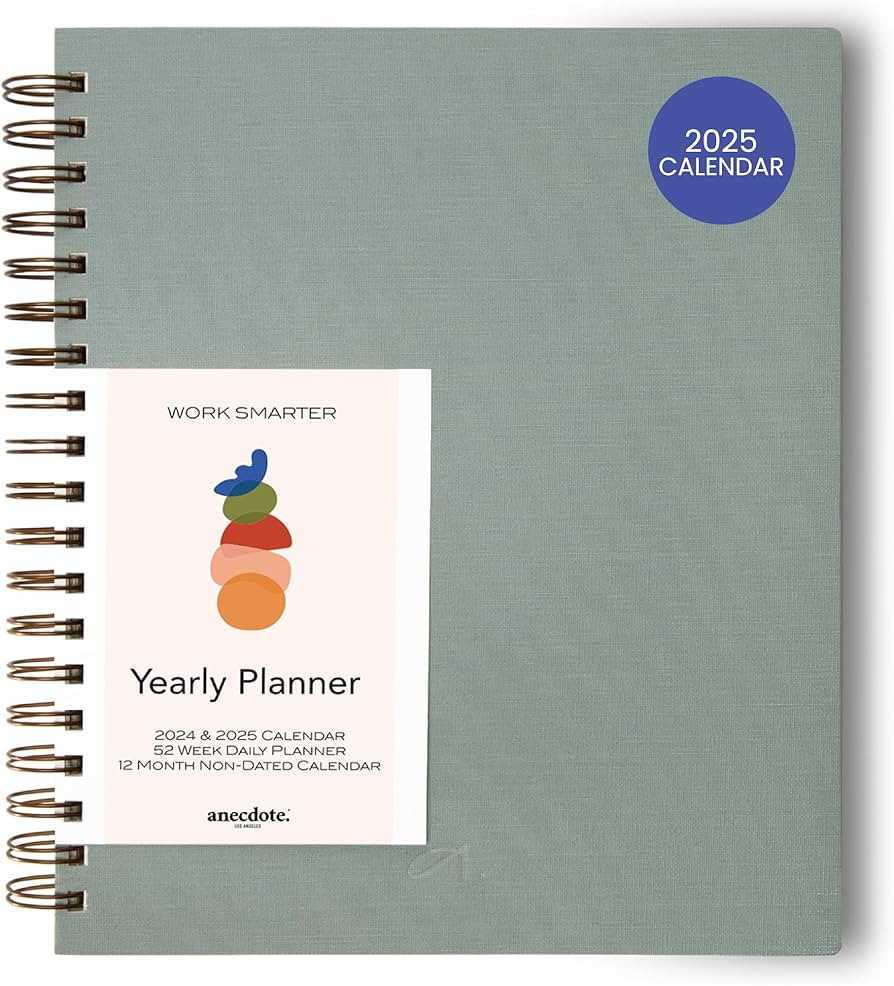 Anecdote Planner 2025 (8.5" x 10") Daily Planner Weekly Monthly Planner - 52 Weeks w/Library Buck... | Amazon (US)