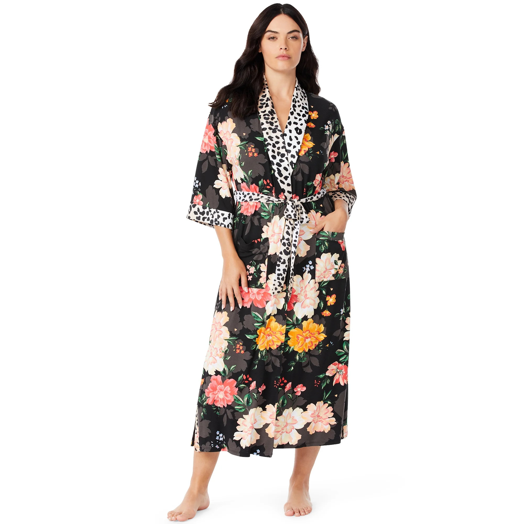 Sofia Intimates by Sofia Vergara Women's Plus Long Wrap Robe | Walmart (US)