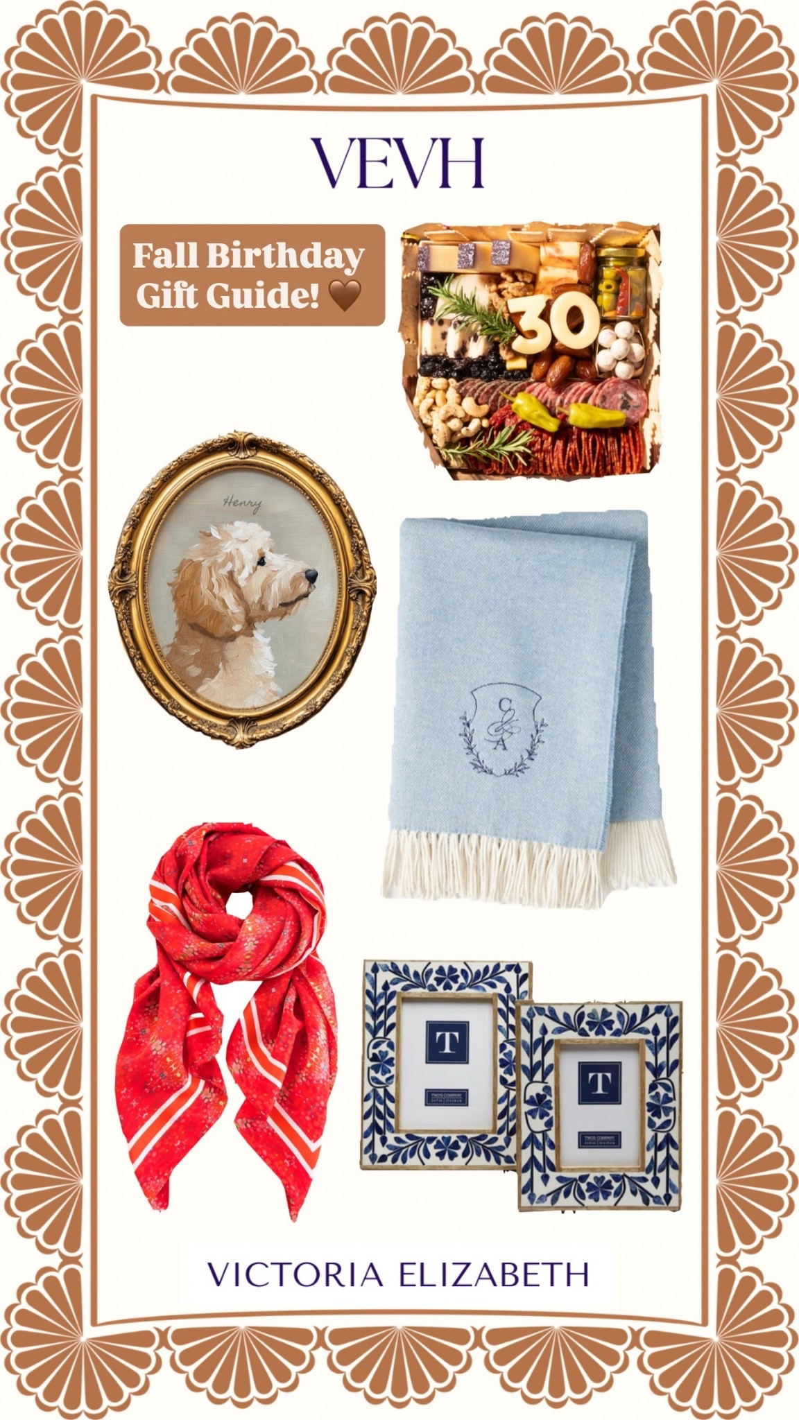 Fall birthday gift guide!! I love cozy gifts at this time of year - especially warm blankets and scarves!! A charcuterie board is also fantastic in the colder months…so fun to enjoy with friends & a movie!! 