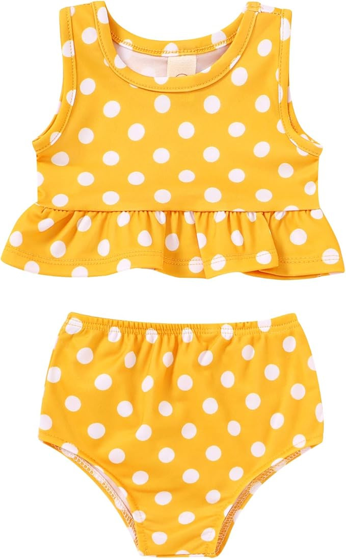 YOUNGER TREE Toddler Baby Girls Summer Swimsuit Sleeveless Striped Swimwear Two-Piece Suit Beach ... | Amazon (US)