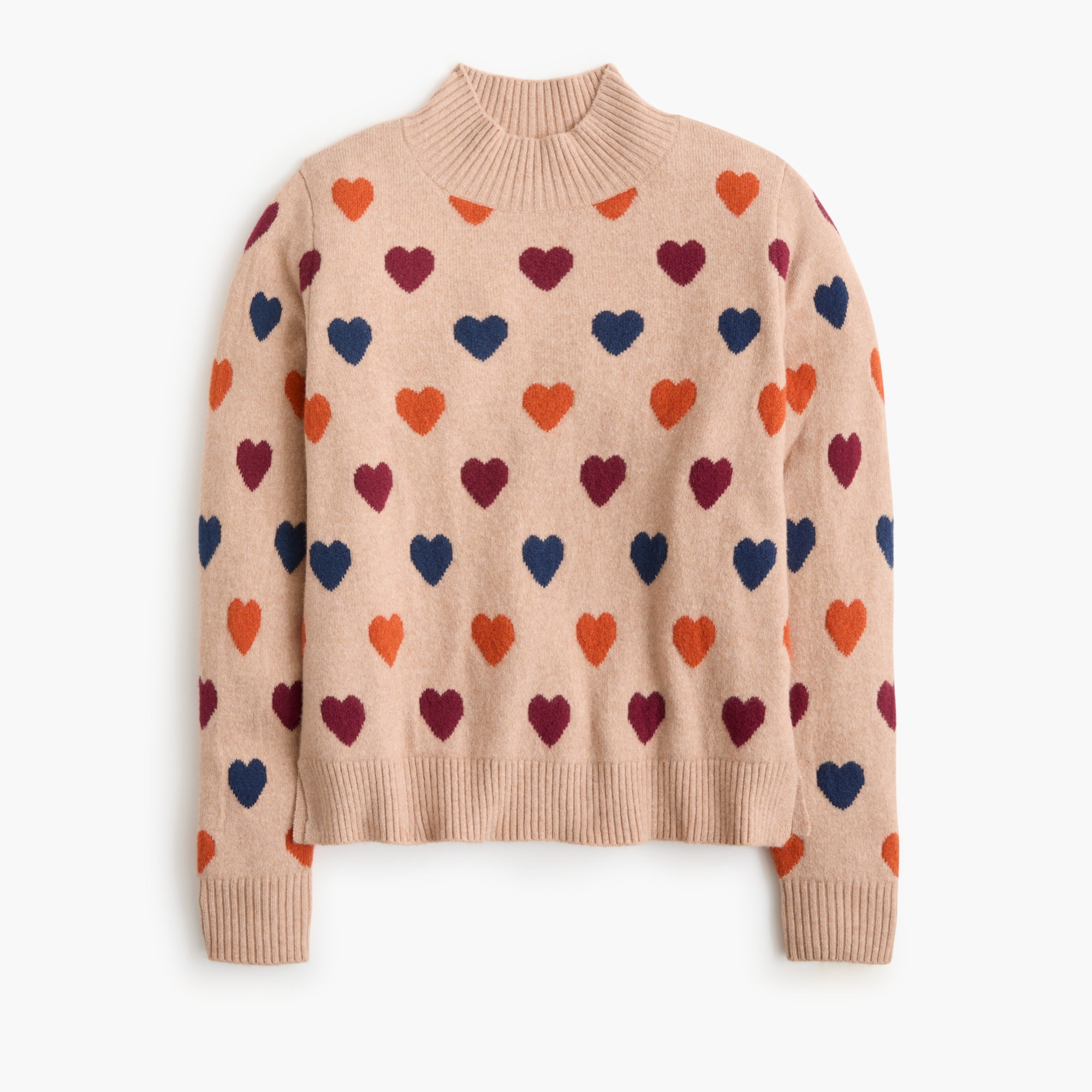 Mockneck heart sweater in cotton-soft blend | J.Crew Factory