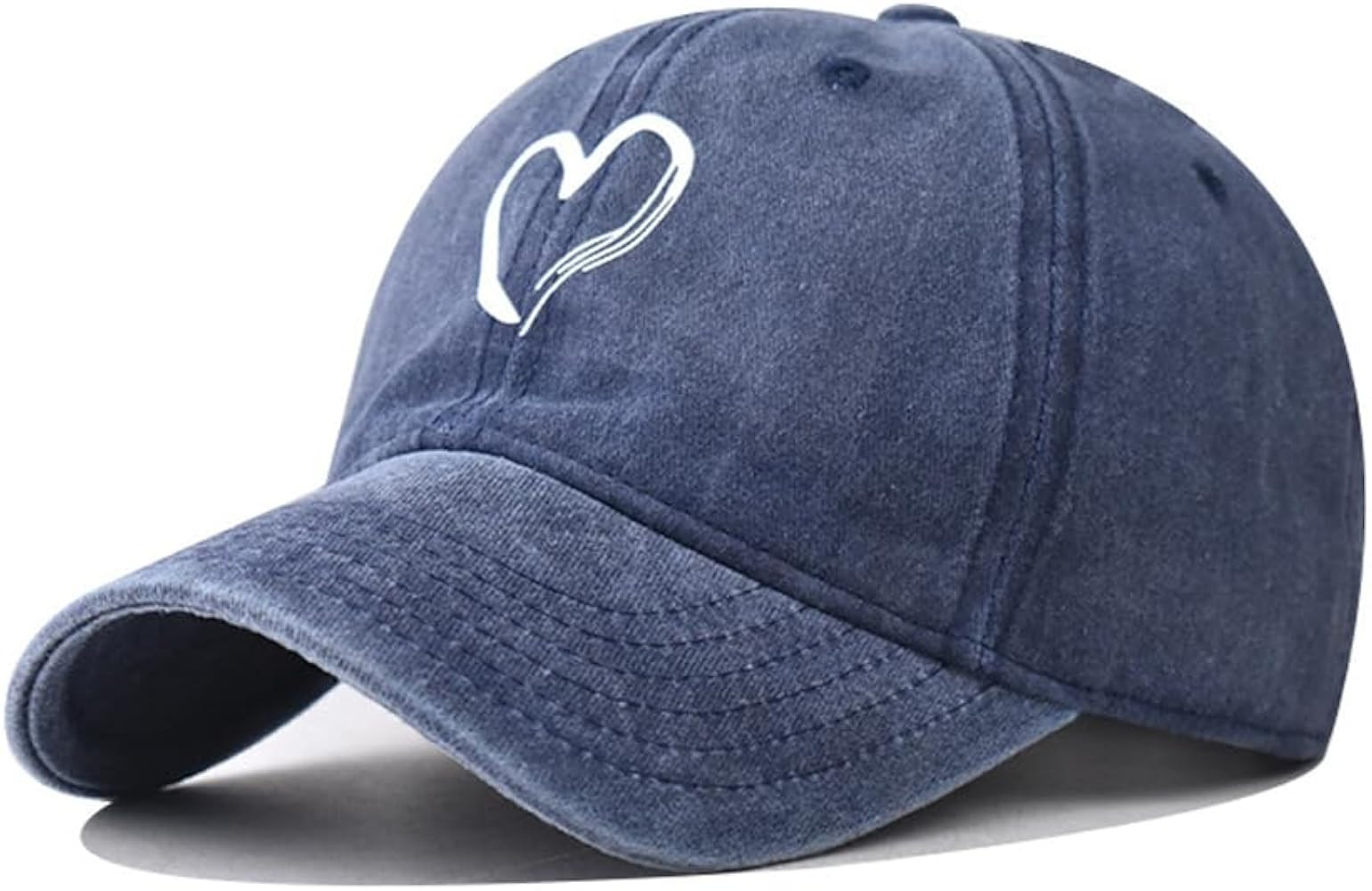 Women's Vintage Washed Baseball Cap Adjustable Cute Heart Graphic Cotton Dad Hat | Amazon (US)