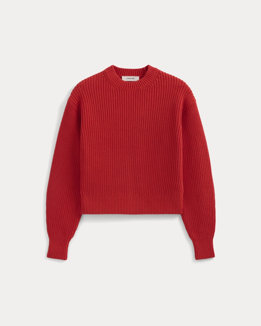 Cropped Ribbed Crew in Everyday Cotton | Fiery Red | Everlane