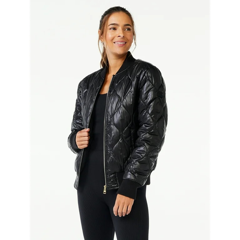 Love & Sports Women's Quilted Bomber Jacket | Walmart (US)