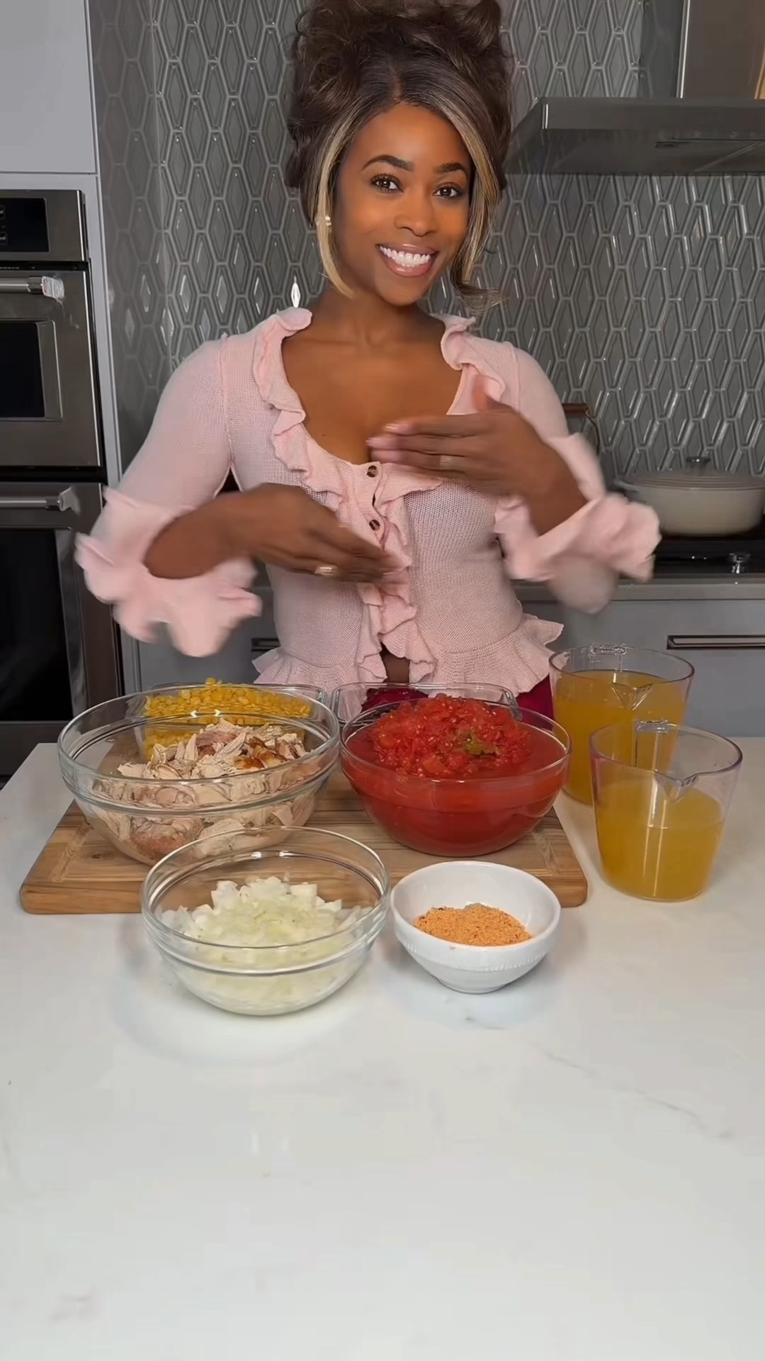 Taco Soup recipe 

1 Diced onion
1 bag of sweet corn
2 boxes of chicken broth 
3 cans of fire roasted tomatoes
3 cans of rotel tomatoes ( I like hot, but you can use mild) 
3 cans of black beans 
1 can of kidney beans ( optional) 
I pulled rotisserie chicken
1 packets of Hot and spicy or mild) taco seasoning packets ( Old El Paso) 

In a big pot add all your ingredients and boil until hot. I like to add a little Olive oil and cook onions a little first! But you don’t have to!! Enjoy! 

Top with tortilla strips, sour cream, cheese and avocado 


Some recipes just mean more. This taco soup was passed down from Shawnee, and it’s become one of our go-to comfort meals. Packed with flavor, low carb, keto friendly, and so simple to make. The kind of recipe you keep coming back to because everyone loves it.

#LTKfoodie #LTKmomlife #LTKValentine