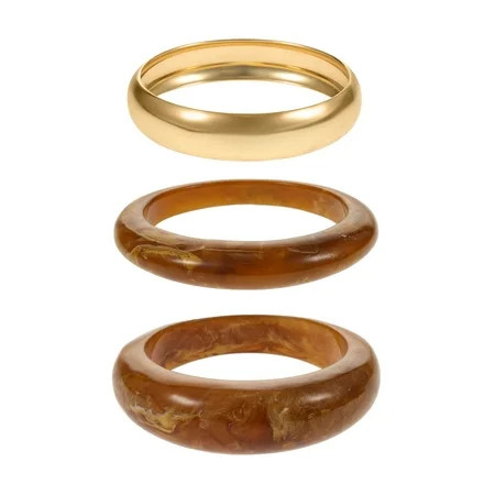 Time and Tru Brown and Gold Bangle Bracelets, 3 Pieces | Walmart (US)