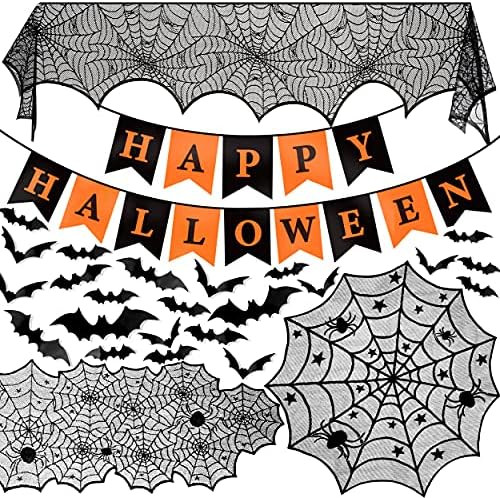 Halloween Decorations Indoor Set, Halloween Decor Bundle for Home, Party, Kitchen, Spider Web Tab... | Amazon (US)