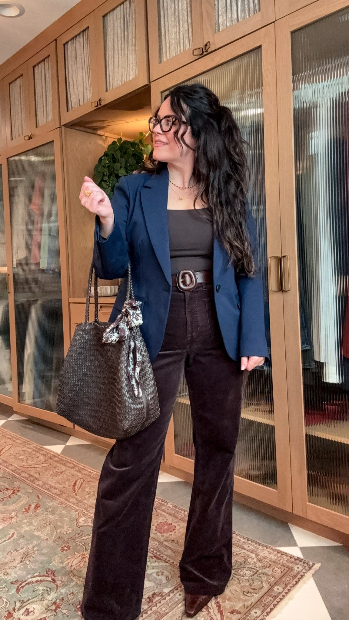 midsize fall workwear outfit 
xl regular  in corduroy pants 
xl in the stretch blazer 
code: TT25xspanx 
jewelry on sale 25% off code TT25

#LTKOver40 #LTKWorkwear #LTKMidsize