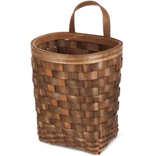 Kichvoe Door Hanging Basket: Hanging Wicker Wall Basket Vegetable Fruit Flower Storage Farmhouse Decoration for Home Garden Kitchen Bathroom Decor, 7.87 * 6.69 * 5.31inch | Amazon (US)