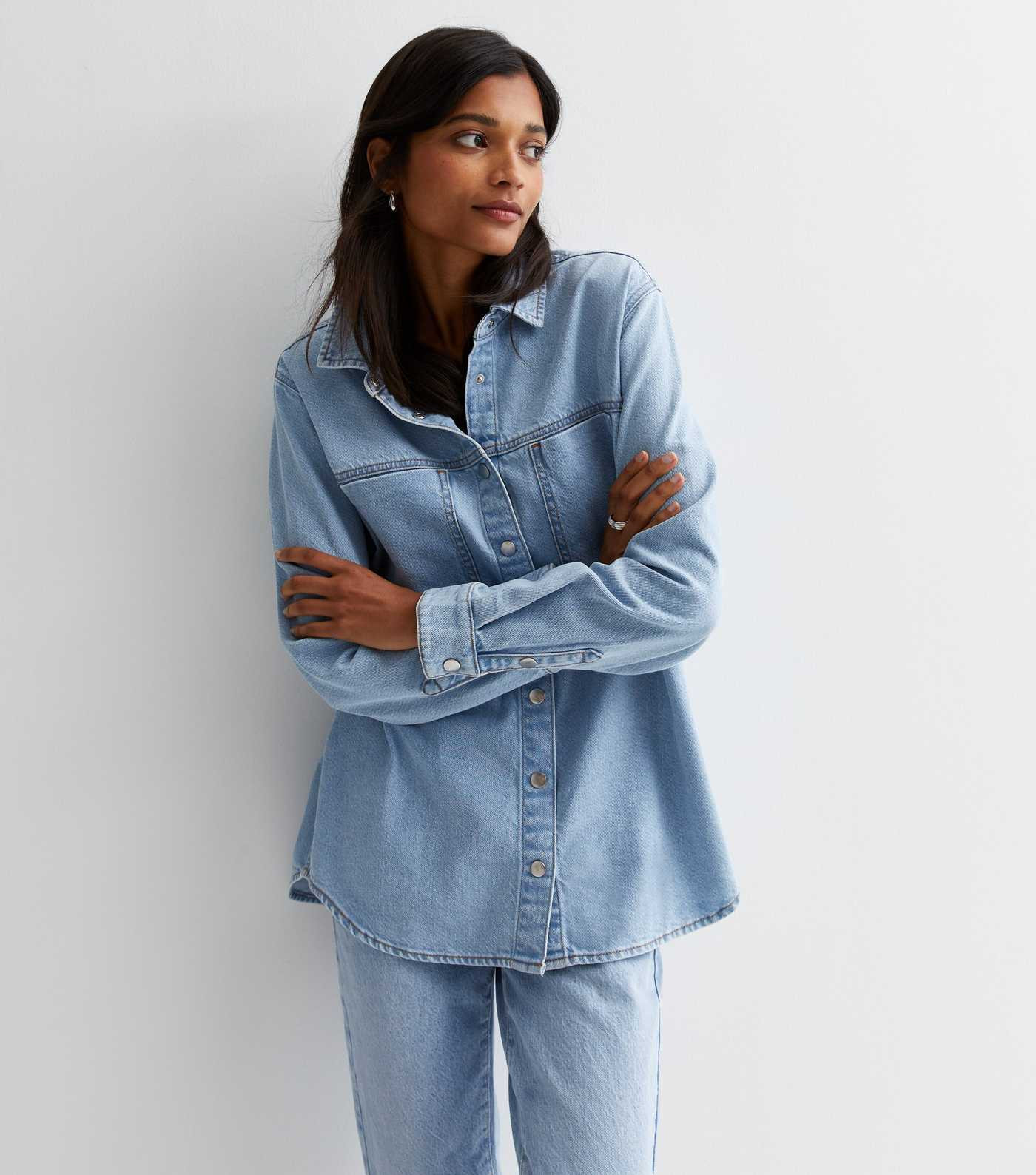 Pale Blue Denim Oversized Overshirt | New Look | New Look (UK)