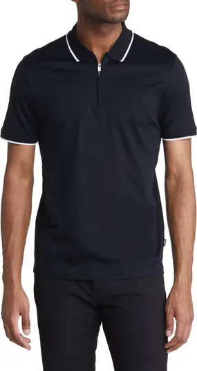 Polston Tipped Zip Polo | Nordstrom