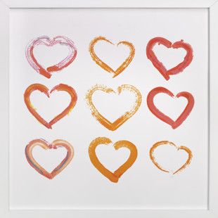 Lovely Hand-Drawn Watercolor Hearts Children's Art Print | Minted