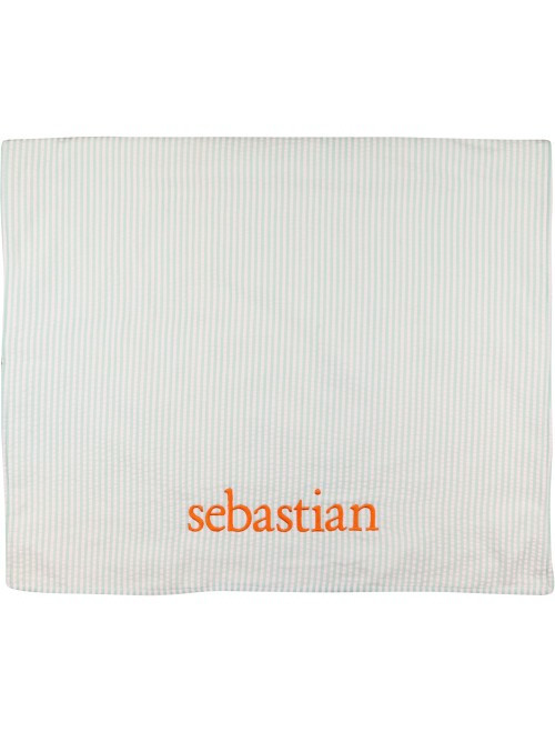 Mint Seersucker Beach Towel | Cecil and Lou