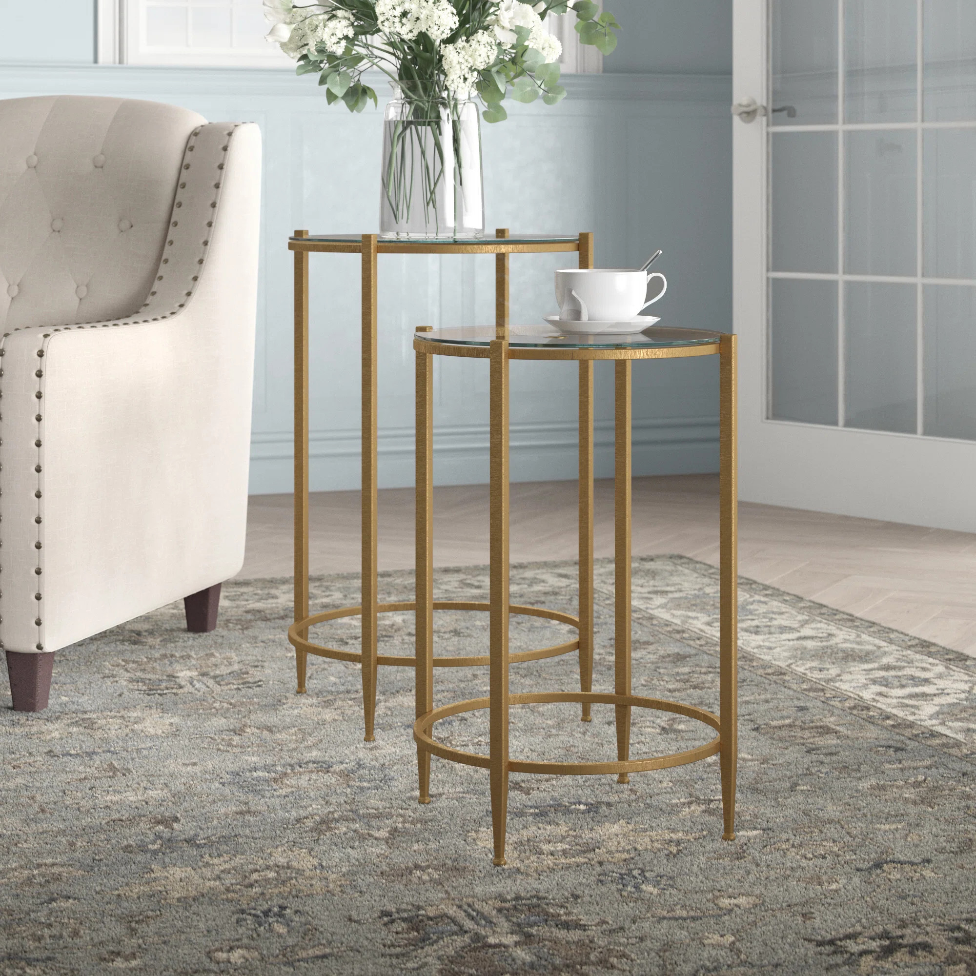 Courville Metal and Glass Nesting Tables | Wayfair North America