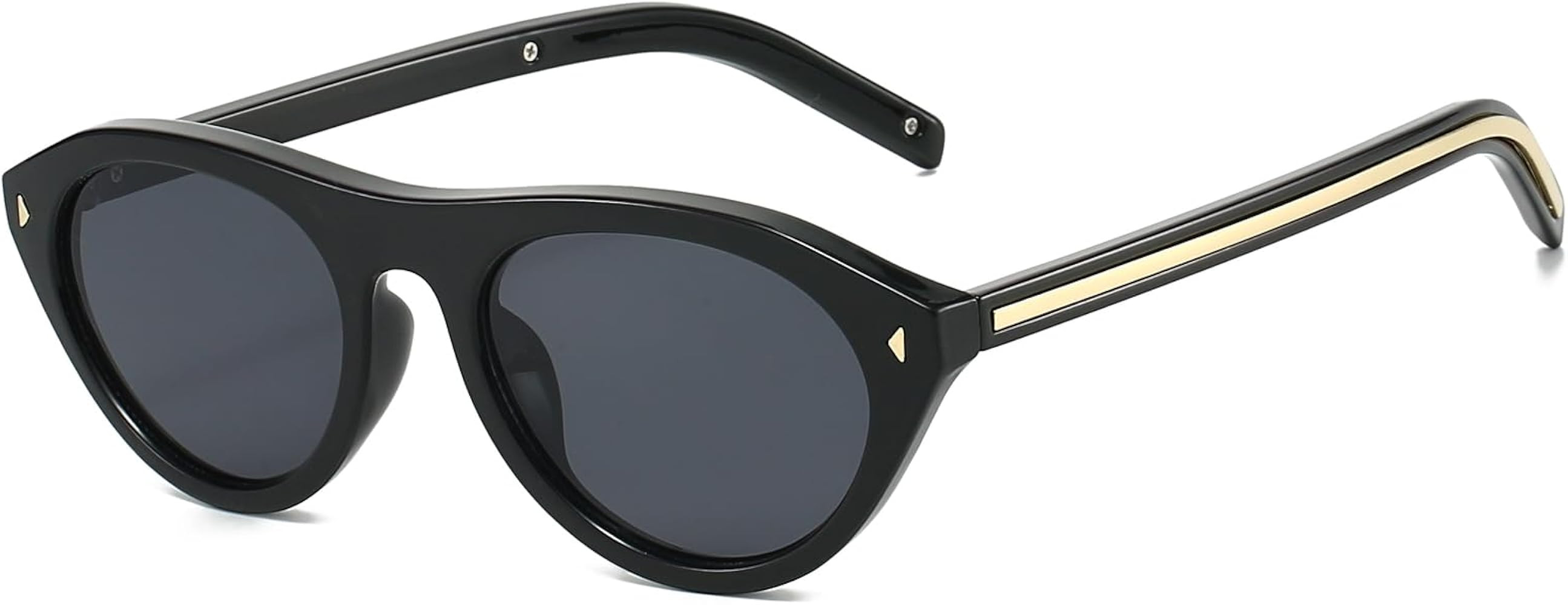LJCZKA Retro Oval Sunglasses for Women Men Small Oval Cat Eye Sunglasses Narrow Round Cateye Shad... | Amazon (UK)