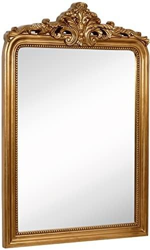 Hamilton Hills Top Gold Baroque Wall Mirror | Rich Old World Feel Framed Beveled Elegant Glass Mi... | Amazon (US)