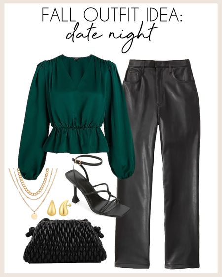 Fall date night outfit idea! Love these faux leather pants and this cute satin blouse is perfect for date night, a girls night out, any fall event, workwear and just about anything else! 

#fallfashion #datenight #fallstyle

Faux leather pants. LTK fall sale. Abercrombie faux leather pants. Fall date night outfit idea. Fall event outfit. Dressy fall outfit. Amazon black woven clutch  

Follow my shop @topknotlatina on the @shop.LTK app to shop this post and get my exclusive app-only content!

#liketkit #LTKSeasonal #LTKSale #LTKstyletip
@shop.ltk

#LTKCon #LTKover40 #LTKfindsunder50