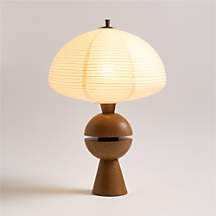 Ryokan Wood Table Lamp with Paper Shade 28" | Crate & Barrel | Crate & Barrel