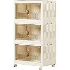 Roweida Stackable Storage Bins with Lids, 14 Gal Collapsible Storage Bins, Plastic Foldable Stora... | Amazon (US)