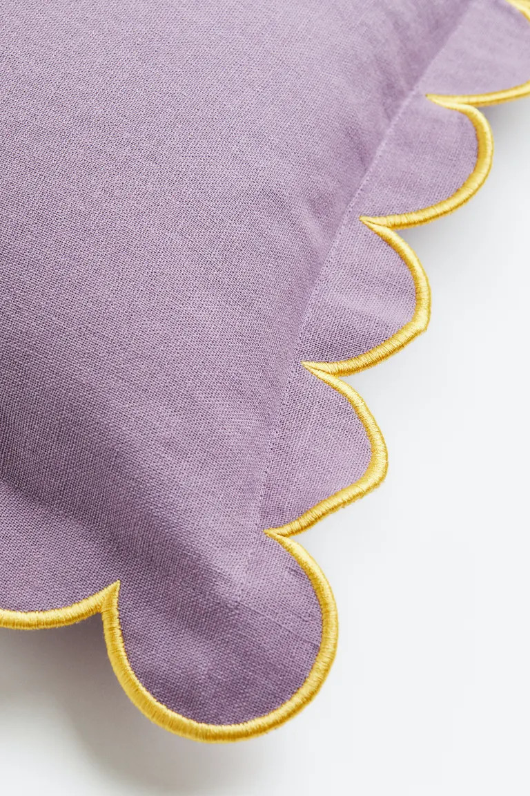 Linen-blend Cushion Cover - Purple - Home All | H&M US | H&M (US + CA)