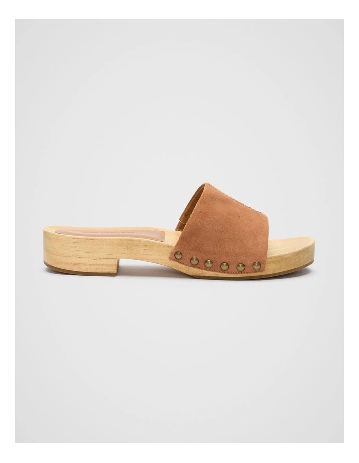 Beth Wooden Clog in Toffee Suede | Myer