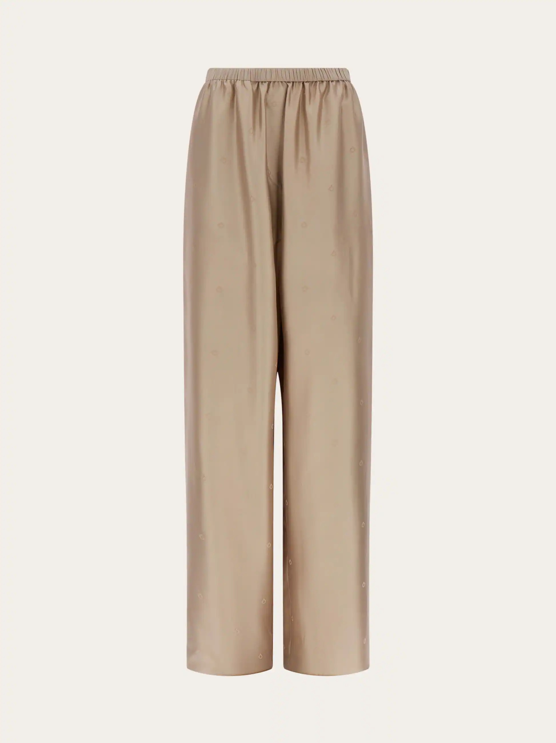Ferragamo Women Silk trouser Beige | Ferragamo