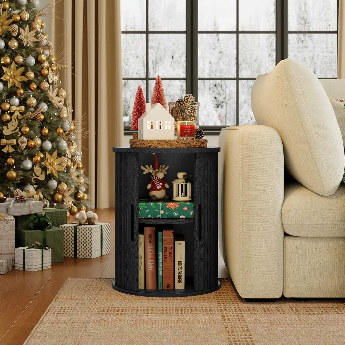 Leathia Fluted Round End Table with Storage（1 Piece） | Wayfair North America
