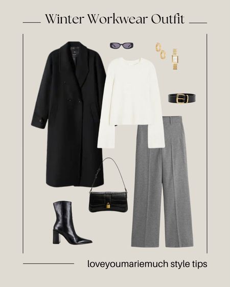 Classy winter workwear outfit perfect for the office 🫶🏼 styled with winter staples like a lux knit sweater, grey wool trousers, and a wool winter coat ❄️

#LTKworkwear #LTKstyletip #LTKSeasonal