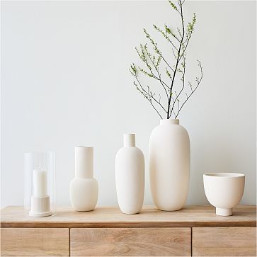 Foundations Whitewash Vases | West Elm (US)